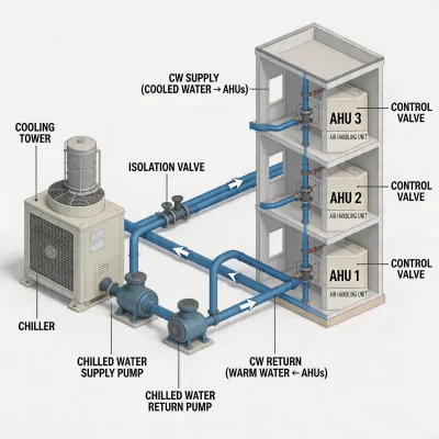 chiller and ahu connection diagram